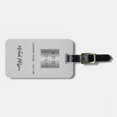 グレーレザービジネス会社のロゴ名 ラゲッジタグ (正面横)