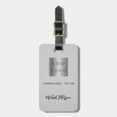 グレーレザービジネス会社のロゴ名 ラゲッジタグ (正面縦)