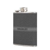 グレーレザーフェイクフラスコ フラスク (左)