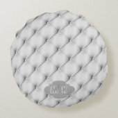 グレーレザーフェイク表皮モノグラカスタムム ラウンドクッション (裏面)