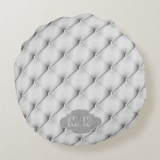 グレーレザーフェイク表皮モノグラカスタムム ラウンドクッション (裏面)