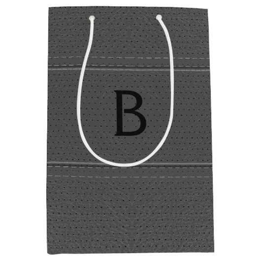 グレーレザーフェイク ミディアムペーパーバッグ (正面)