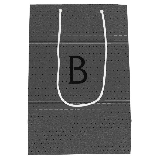 グレーレザーフェイク ミディアムペーパーバッグ (裏面)