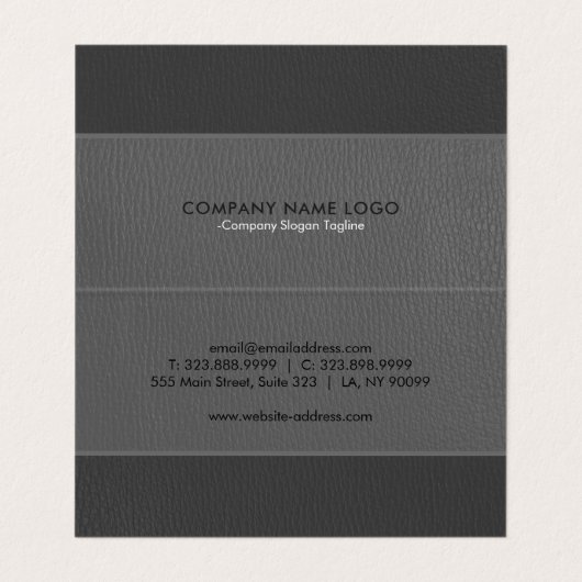 グレーレザーフェイク 名刺 (内部フラット)