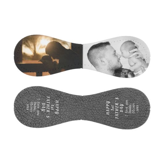 グレーレザープリント1st父の日2写真 野球ボール (パネル)