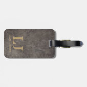 グレーレザーモノグラムの男らしヴィンテージ ラゲッジタグ (裏面横)