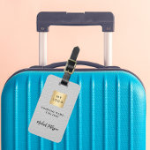 グレーレザー金ゴールド会社のロゴ名 ラゲッジタグ