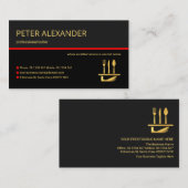 グレーレスタイリッシュイヤー赤線ウェイターバトラーサービス 名刺 (正面/裏面)