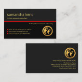 グレーレスタイリッシュイヤ赤線マンパワーコンサルタント 名刺 (正面/裏面)