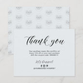グレーレタリングビジネスパッケージサンキューカード サンキューカード (正面/裏面)