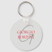 グレーレッドあなたの名前イニシャルモノグラムモダン キーホルダー (裏面)