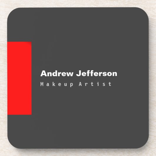 グレーレッドのミニマルモダン主義の明白な コースター (正面)