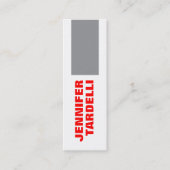 グレーレッドはっきりしたミニマルモダンプロフェッショナル スキニー名刺 (正面)