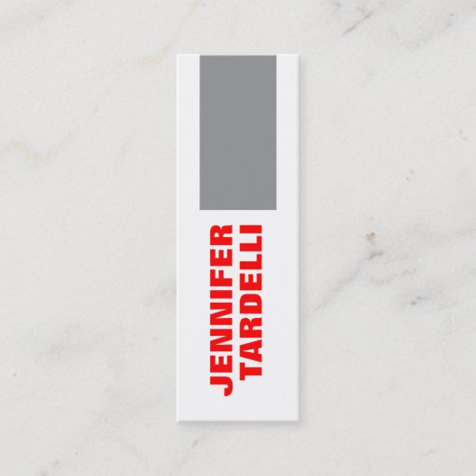 グレーレッドはっきりしたミニマルモダンプロフェッショナル スキニー名刺 (正面)