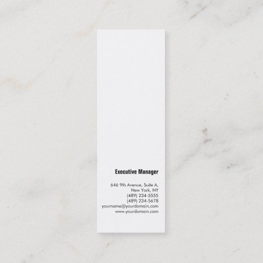 グレーレッドはっきりしたミニマルモダンプロフェッショナル スキニー名刺 (裏面)