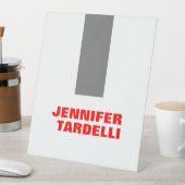 グレーレッドはっきりしたミニマルモダンプロフェッショナル 台座サイン (インサイチュ)