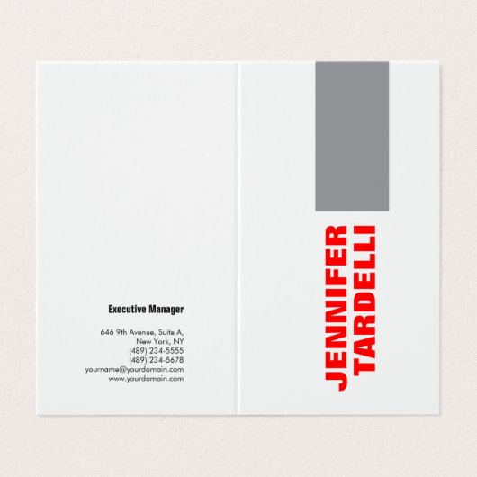 グレーレッドはっきりしたミニマルモダンプロフェッショナル 名刺 (外部フラット)