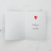 グレーレッドキャットハート恋しく思ズ・ユー カード (内部)