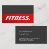 グレーレッドストライプのパーソナルトレーナー名刺 名刺 (正面/裏面)