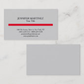 グレーレッドストライプオリジナルプレインユニークミニマリスト 名刺 (正面/裏面)