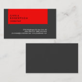 グレーレッドストライプクリエイティブモダン名刺 名刺 (正面/裏面)