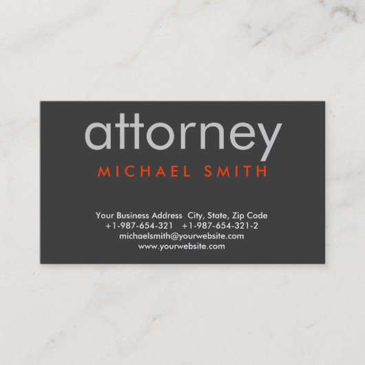 グレーレッドトレンディー弁護士名刺 名刺 (正面)