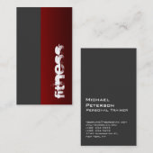 グレーレッドパーソナルトレーナーフィットネス名刺 名刺 (正面/裏面)