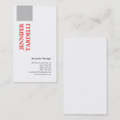 グレーレッドホワイトミニマリストモダンプロフェッショナル 名刺 (正面/裏面)