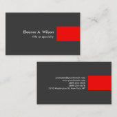 グレーレッドモダンプレーンユニークトレンディープロフェッショナル 名刺 (正面/裏面)