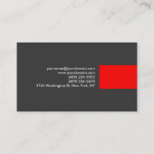 グレーレッドモダンプレーンユニークトレンディープロフェッショナル 名刺 (裏面)