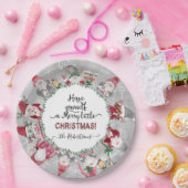 グレーレッド格言メリーリトルクリスマススノーフレーク ペーパープレート (パーティー)