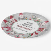 グレーレッド格言メリーリトルクリスマススノーフレーク ペーパープレート (アングル)