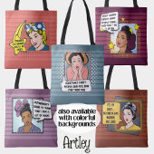 グレーレトロアポップ・アートのート50s主婦フレーズおもしろいズ トートバッグ