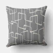 グレーレトロリノプリント幾何学的パターン クッション (裏面)