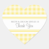 グレーレモンギンガムサンキューユー結婚式の引き出物ラベル ハートシール (正面)