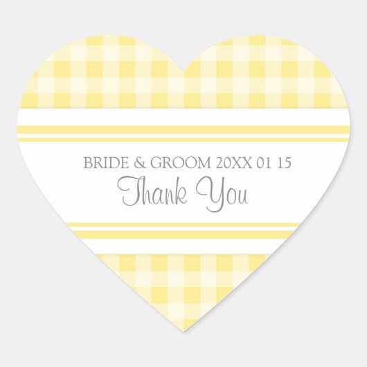 グレーレモンギンガムサンキューユー結婚式の引き出物ラベル ハートシール (正面)