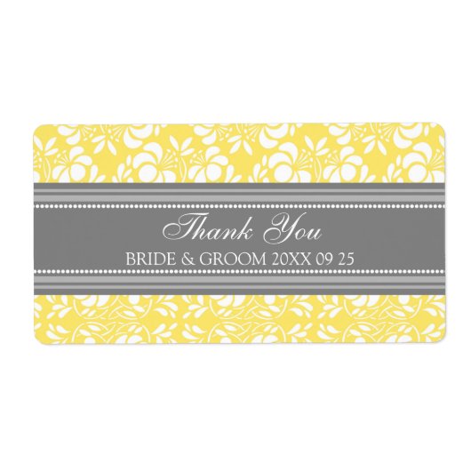グレーレモンダマスクのウェディングラベル ラベル (正面)
