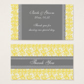 グレーレモンダマスクウェディングメッセージカード (正面&裏面)