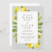 グレーレモンブロッサム結婚ズ 招待状 (正面/裏面)