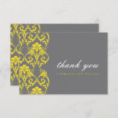 グレーレースとイエローレース結婚のサンキューカード サンキューカード (正面/裏面)