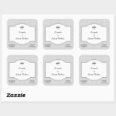 グレーレースダマスク石鹸とキャンドルラベル スクエアシール (シート)