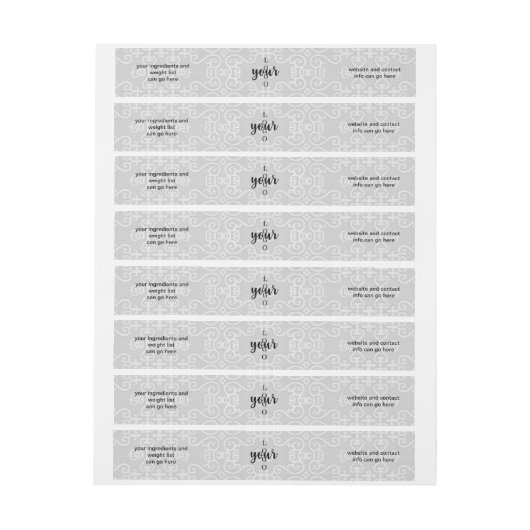 グレーレースラップのまわりにソープバーラベル ラップアラウンドラベル (シート)