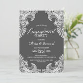 グレーレース婚約パーティ 招待状 (スタンド正面)