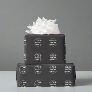 グレーロゴlビジネス企業のブランドギフト ラッピングペーパー