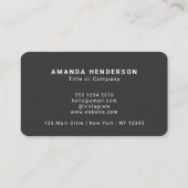 グレーロゴlプロフェッショナルクリーンエレガントミニマル 名刺 (裏面)