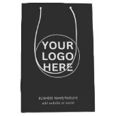 グレーロゴlプロフェッショナル事業企業の ミディアムペーパーバッグ (正面)