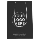 グレーロゴlプロフェッショナル事業企業の ミディアムペーパーバッグ (裏面)