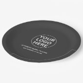 グレーロゴlプロフェッショナル企業のイベントブランド ペーパープレート (アングル)