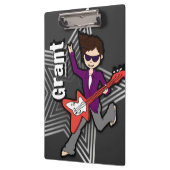 グレーロックスターギターボーイあなたの名前のクリップボードを追加 クリップボード (左)