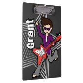 グレーロックスターギターボーイあなたの名前のクリップボードを追加 クリップボード (右)